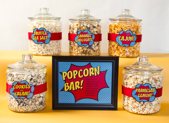 DIY Popcorn Bar Party Wedding Birthday Movie Night Party Ideas
