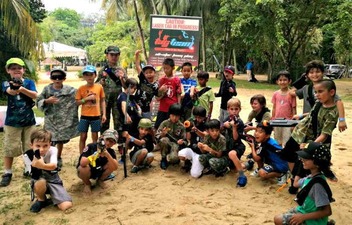 Tag Team laser tag kids adult birthday party event venue singapore NERF drone tag archery tag mixed reality laser tag birthday party package 