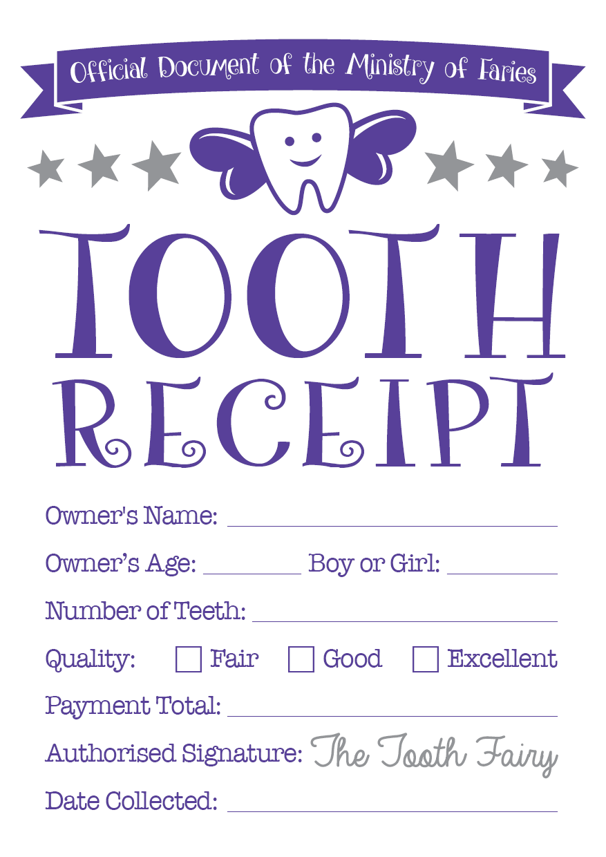 Tooth Fairy Certificate Receipt 2