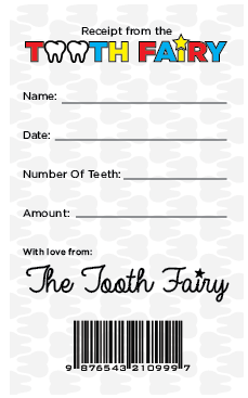 tooth fairy certificate receipt lost tooth boys printable