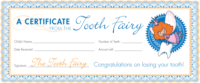 tooth fairy certificate receipt free printable boys girls