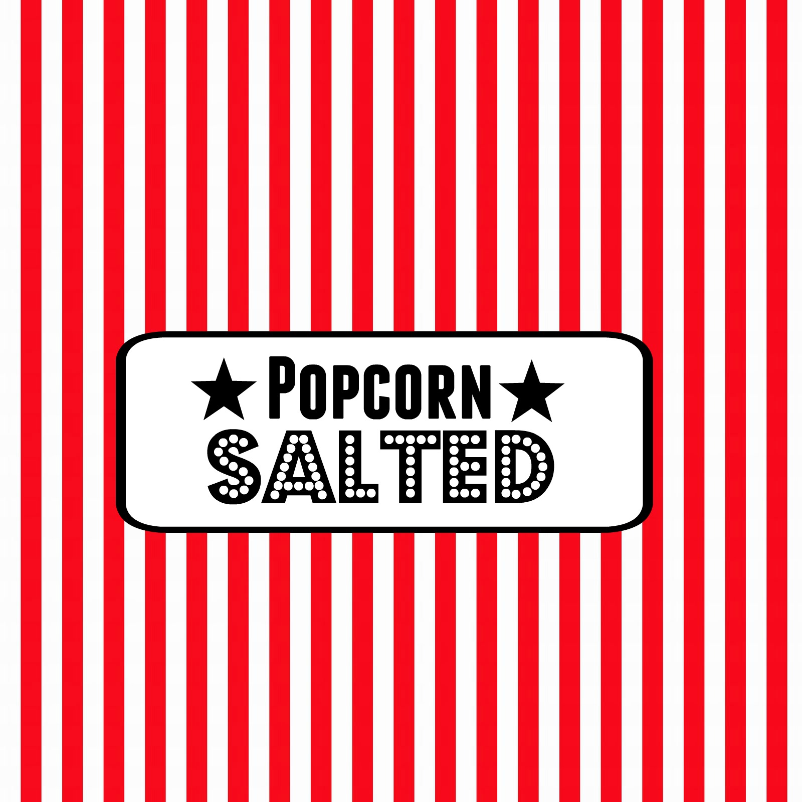 Popcorn Bar Movie Night Kid Birthday Free Printable Download Food Label Red White Stripe