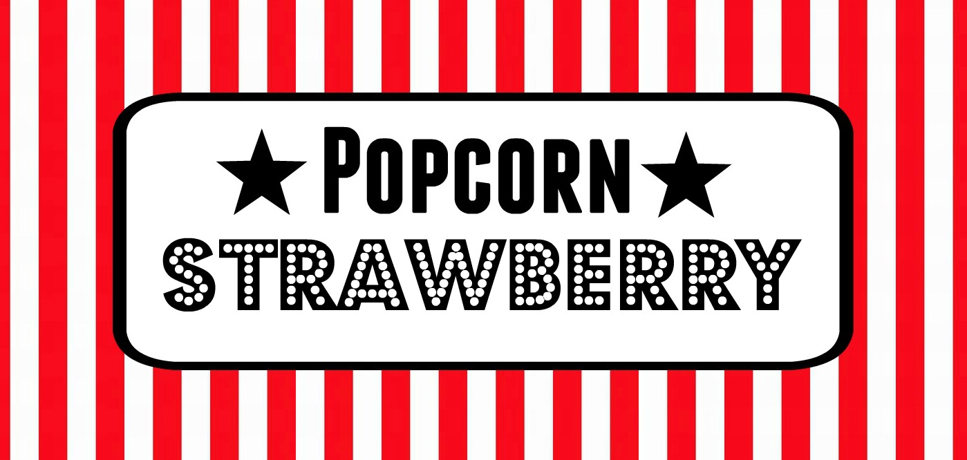 Popcorn Bar Movie Night Kid Birthday Free Printable Download Food Label Red White Stripe