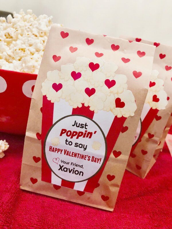 Popcorn Valentine's Day Card FREE PRINTABLE